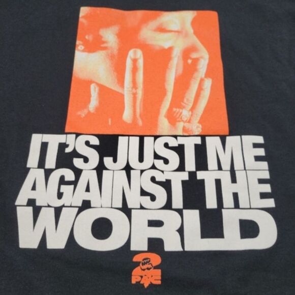 New 2Pac Shirt Size Small Tupac "It's Just Me Against The World" Graphic T-Shirt - Picture 4 of 7